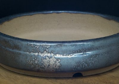 Silver and gold metallic glaze, Round shohin pot, tan clay CA$30