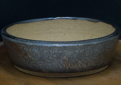 Metallic round shohin pot, tan clay 5.5"W x 1.7"H CA$30